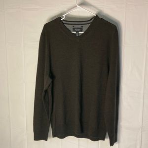 Nordstrom 100% extra fine merino wool size large brown